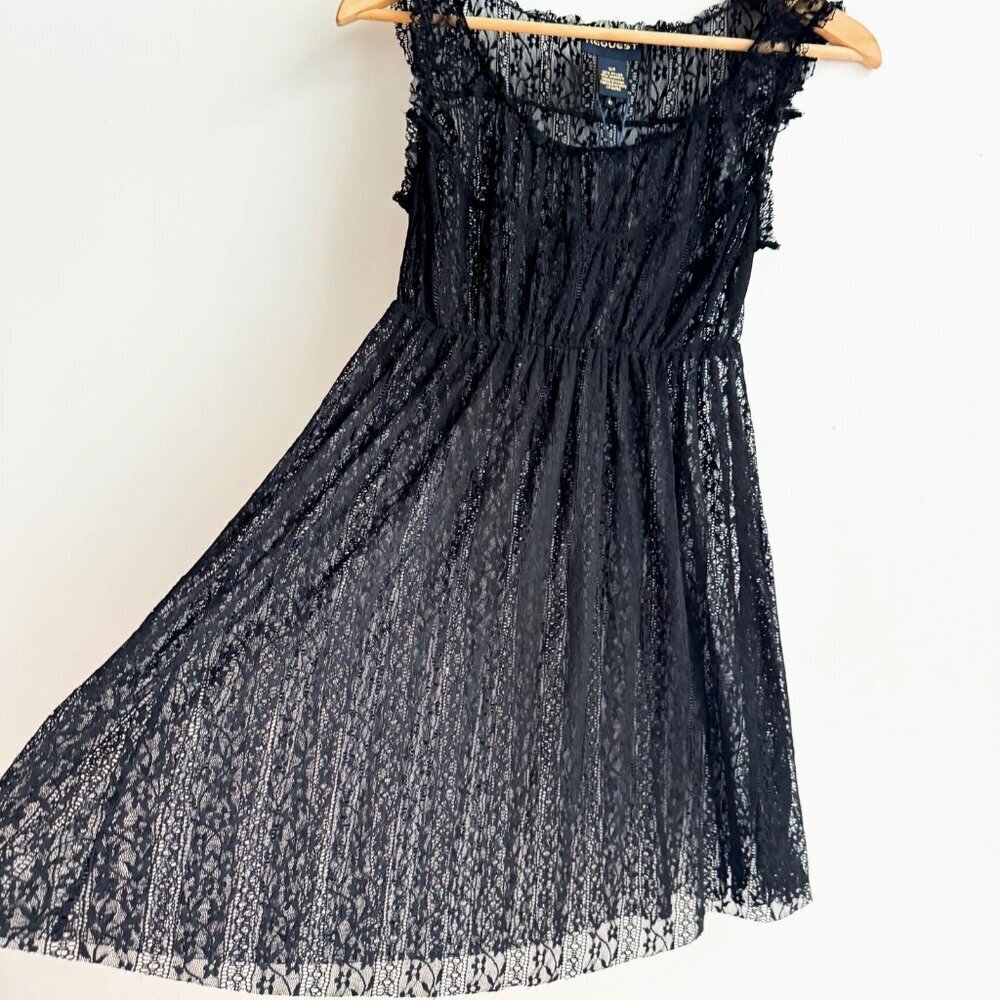 Vintage Request Black Lace Babydoll Chemise Top S NWT